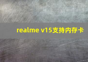 realme v15支持内存卡